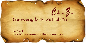 Cservenyák Zoltán névjegykártya